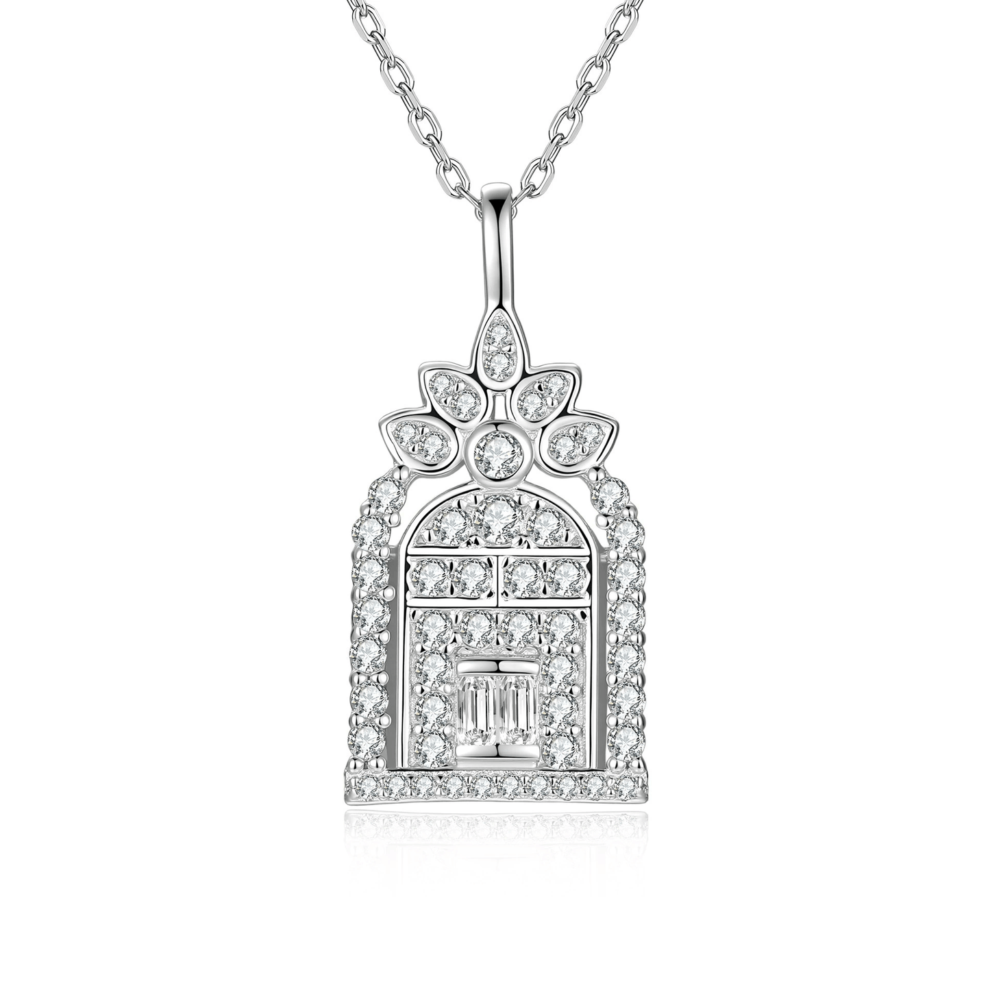 Radiant Crystal Arch Pendant Necklace