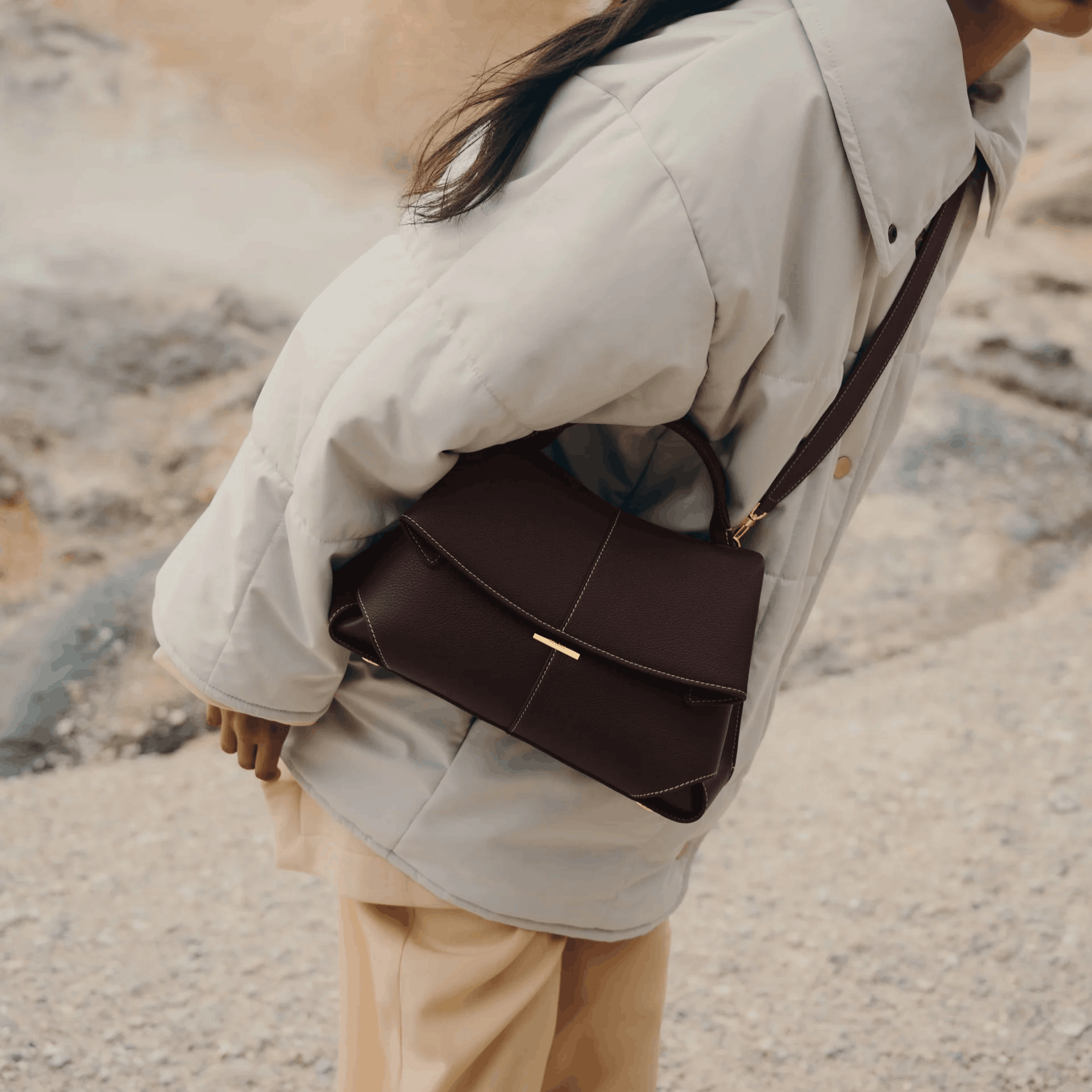 Chocolate Brown Leather Handbag
