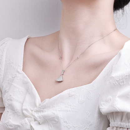 Luxury Crystal Fan Pendant Necklace