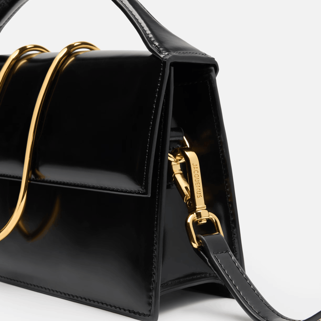 Elegant Black Leather Top Handle Bag