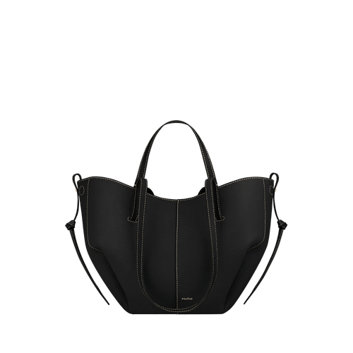 Black Minimalist Leather Tote