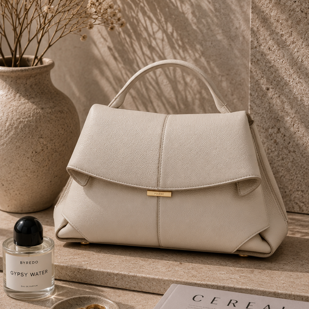 Elegant Ivory Leather Handbag