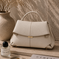 Elegant Ivory Leather Handbag