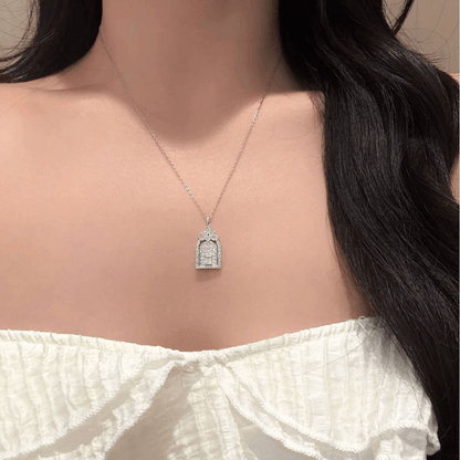Radiant Crystal Arch Pendant Necklace