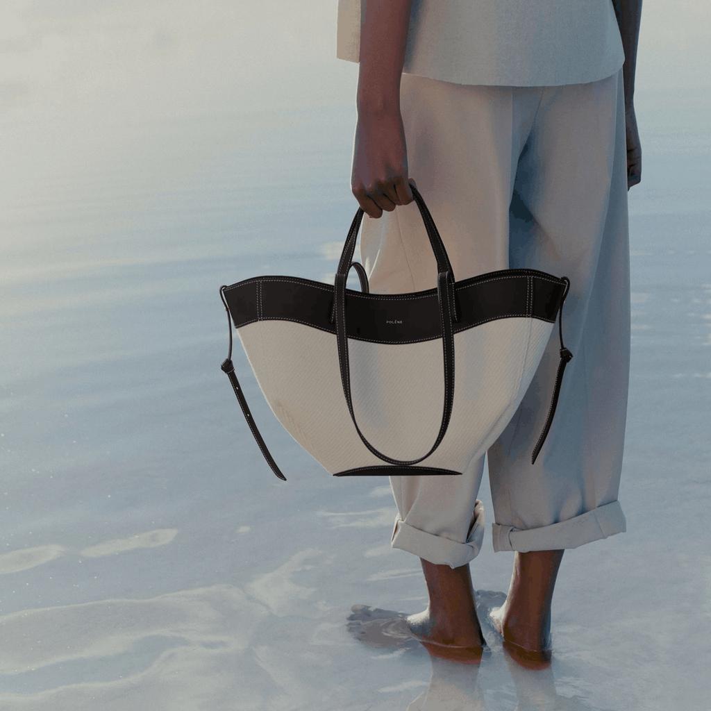 Canvas Tote with Black Trim