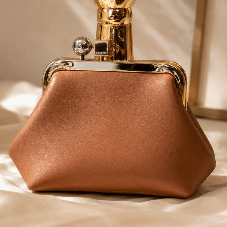 Vintage-Inspired Leather Clutch Bag