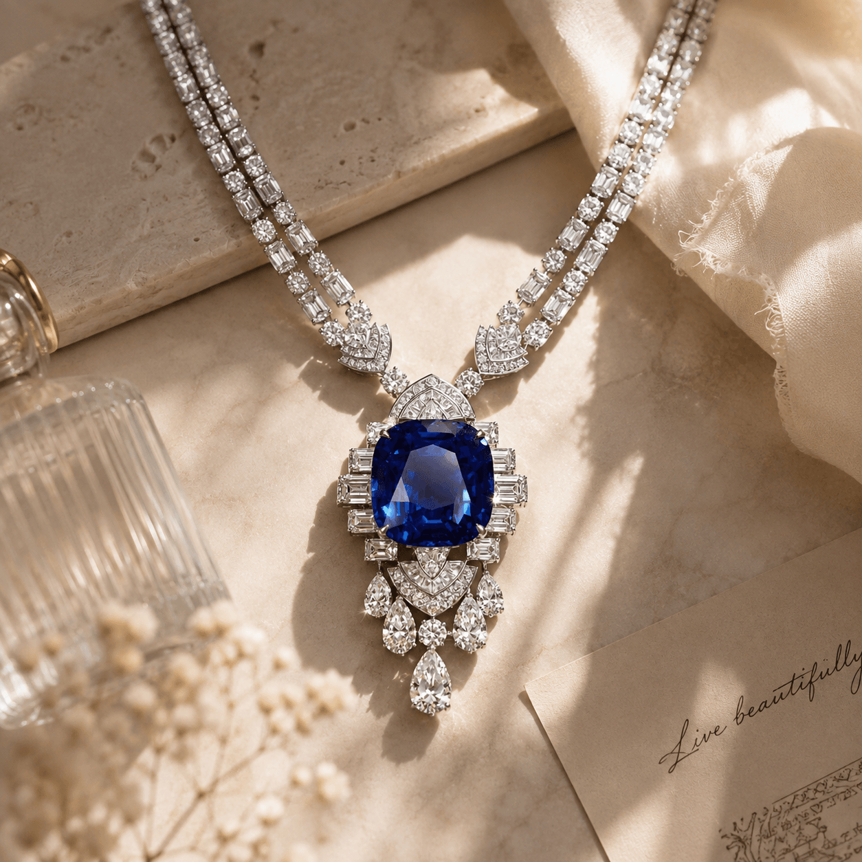 Royal Sapphire Luxe Statement Necklace
