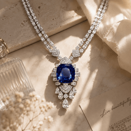 Royal Sapphire Luxe Statement Necklace