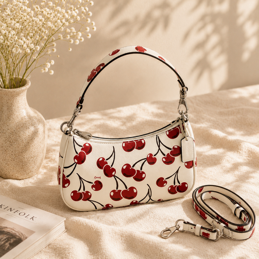 Sweet Cherry Crescent Shoulder Bag for Women