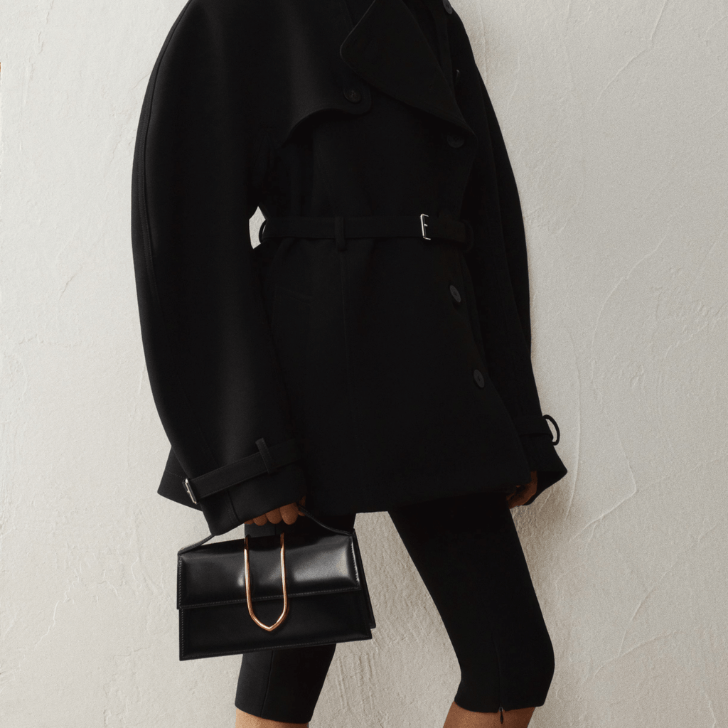 Elegant Black Leather Top Handle Bag