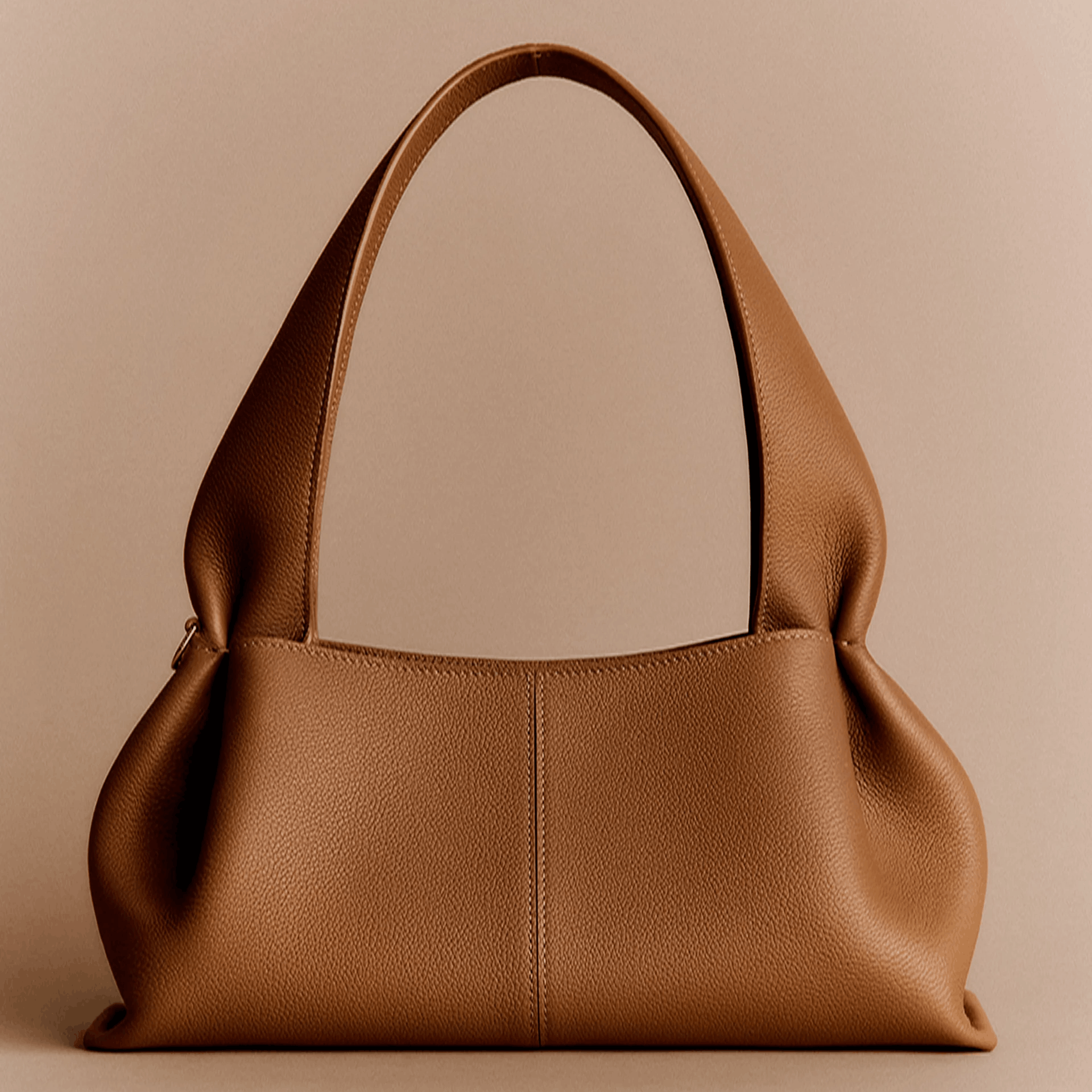 Minimalist Brown Leather Shoulder Bag