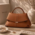 Elegant Leather Top Handle Bag