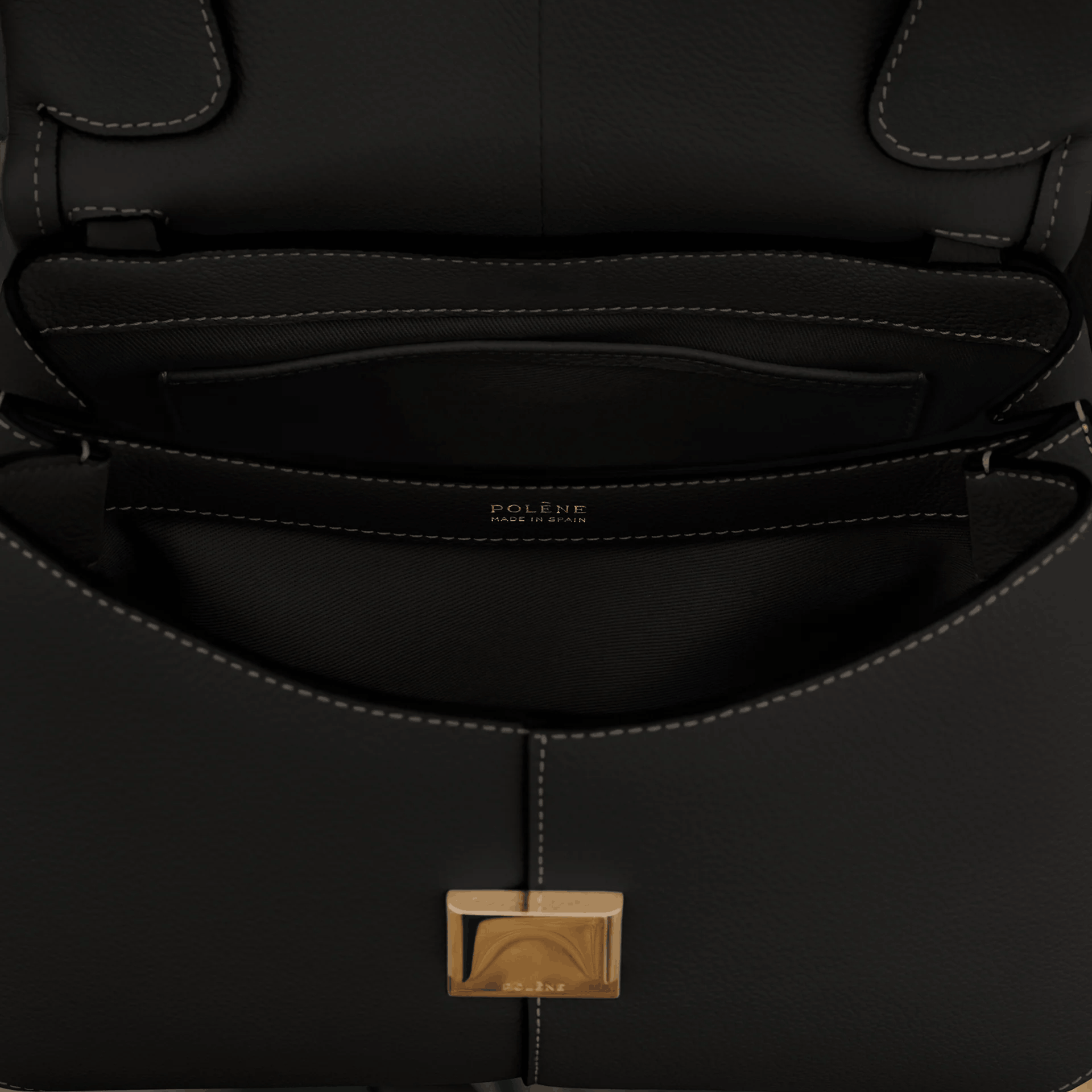 Black Leather Top Handle Bag