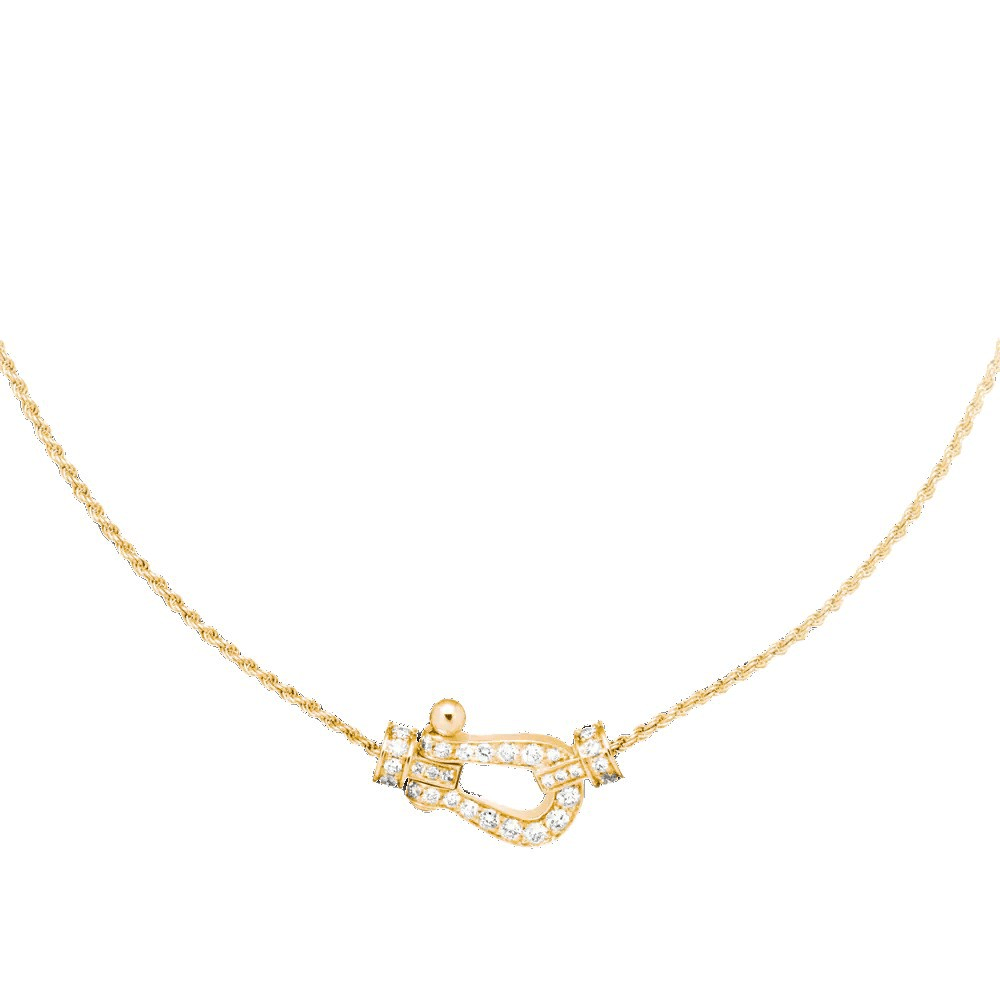 Luna Crystal Gold Link Necklace