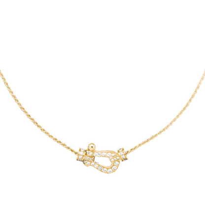 Luna Crystal Gold Link Necklace